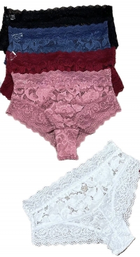 Culotte boxer taille mi-haute dentelle