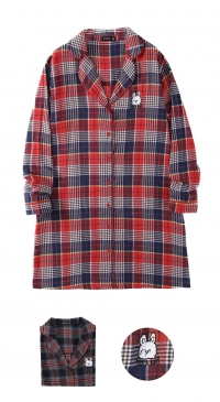 Chemise de nuit manches longues carreaux (M au XXL)
