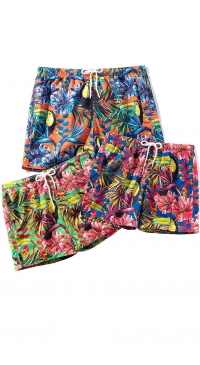 Short bain unisexe imprimé tropical