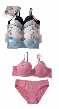 Ensemble soutien gorge bonnet D à pois