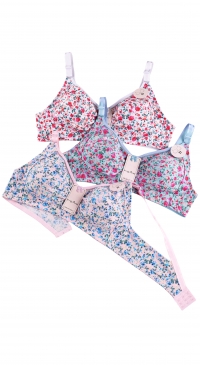 Soutien-gorge imprimé fleuri bonnet D