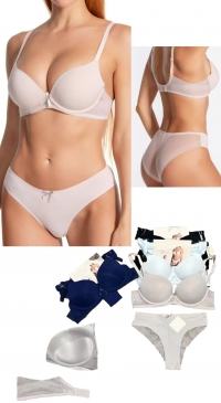Soutien-gorge invisible bonnet B et culotte brésilienne