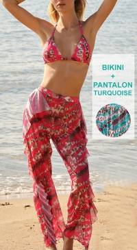 Bikini avec pantalon de plage TURQUOISE