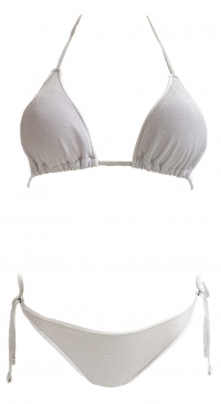 Bikini lurex blanc