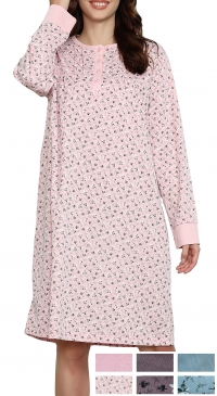Chemise de nuit molletonnée imprimée fleuri M au XXXL