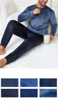 Pyjama velours très doux pour homme S M L
