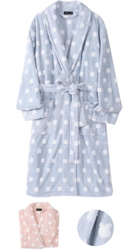 Peignoir polaire imprimé motif petit lapin  S au XL