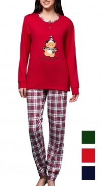 Pyjama fêtes molletonné pantalon tartan carreaux