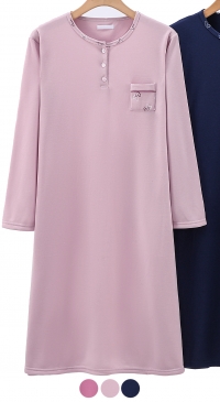 Chemise de nuit molletonnée avec poche M au XXXL