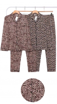 Pyjama léopard automne-hiver pour femme (M au 3XL)