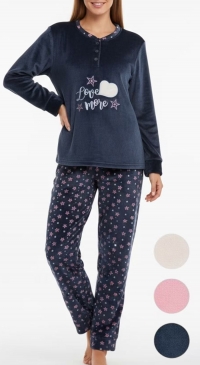 Pyjama pilou pilou motifs brodés - M au 3XL