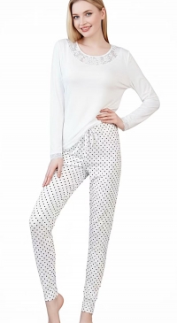 Pyjama femme tissu doux blanc
