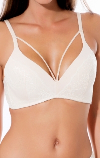 Soutien gorge sans armatures, tissu modal  blanc à l'unité