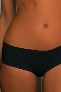 Boxer avec dentelle et broderie noir à l'unité