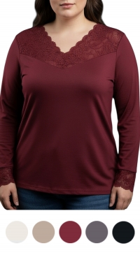 Tricot sous-pull femme avec dentelle - M au XXL