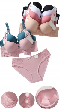 Soutien-gorge pushup invisible bonnet B et culotte