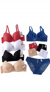 Soutien-gorge push-up dentelle bonnet C et Culotte