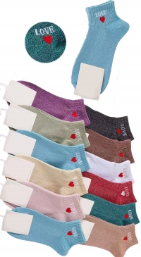 Socquettes paillettes message 'love'