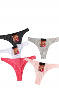 Strings coton imprimé de coeurs S/M et L/XL