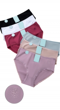 Culotte coton grande taille broderie finitions dentelle