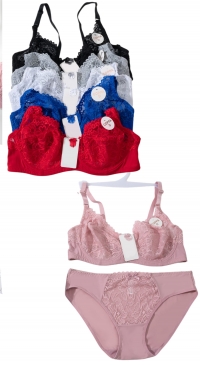 Soutien-gorge bonnet D armatures et culotte