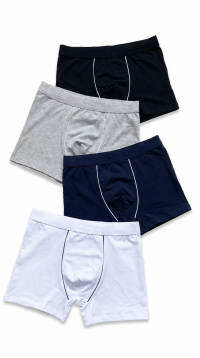 Boxers unis coton/élasthanne – Assortiment M-L-XL-XXL