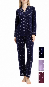 Pyjama en tissu effet peluche imprimé petits cœurs – Assortiment M, L, XL, 2XL et 3XL