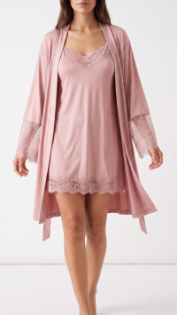 Nuisette & Kimono Dentelle – ROSE (M L XL XXL)