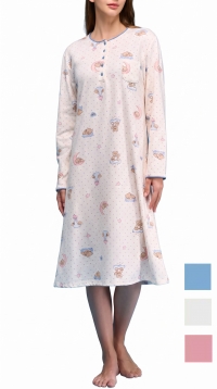 Chemise de nuit à motif oursons et étoiles – Assortiment S-M-L-XL-XXL