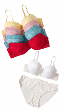 Ensembles lingerie soutien-gorge push-up et culotte en dentelle bonnet B