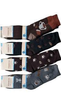 12 paires de chaussettes thermiques imprimés motifs de café homme (40 au 46)