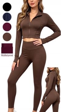 Ensemble sport legging et veste courte à zip
