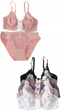 Soutien-gorge push-up dentelle bonnet C et Culotte assortie