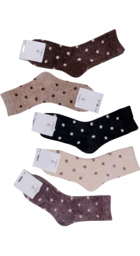 Paires de chaussettes femme couleurs imprimées de pois - thermique et chaud - 35 au 40
