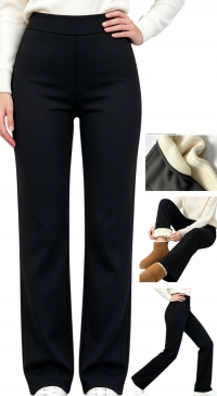 Pantalon noir intérieur molletonné, confortable et mode S/M,L/XL