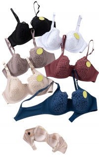 Soutien-gorge rembourrés dentelle brodée bonnet C