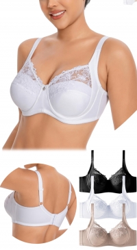 Soutien-gorge maintien brodé bonnet D avec armatures